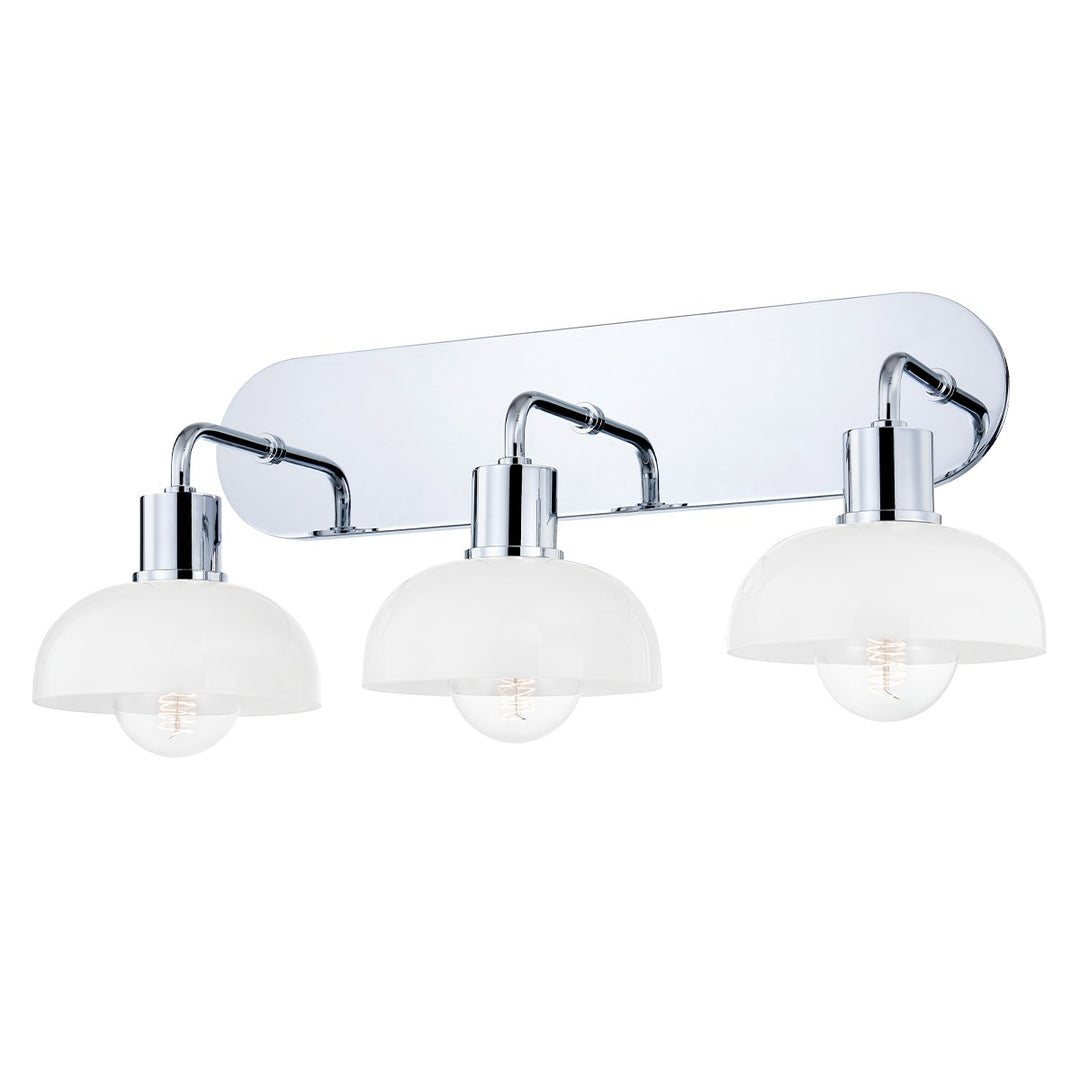 Kyla Three Light Bath and Vanity in Polished Chrome - available from The Lighting Shoppe, trusted by Canadian homeowners
