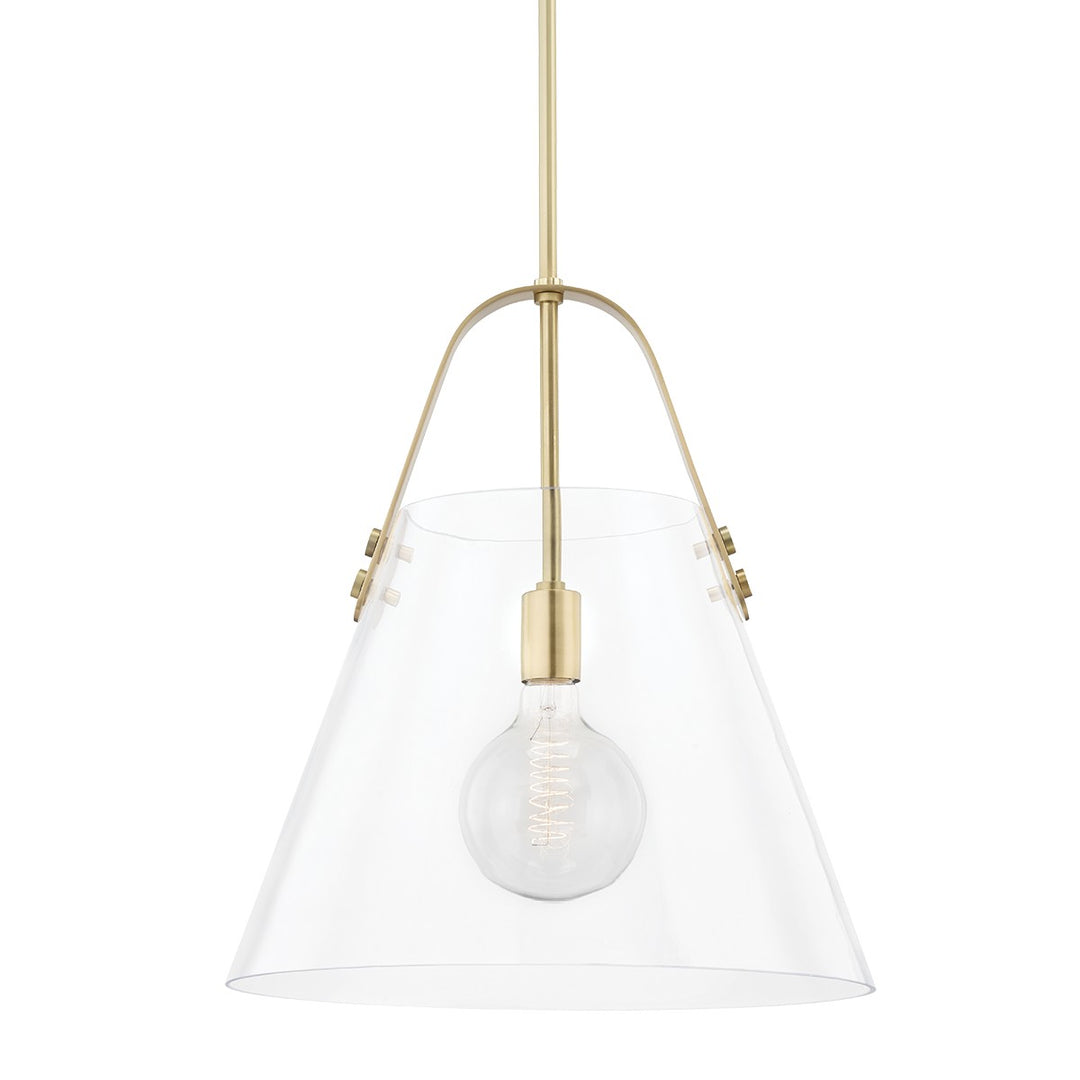 Karin One Light Pendant in Aged Brass - available from The Lighting Shoppe, trusted by Canadian homeowners