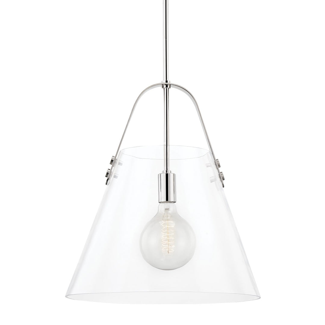 Karin One Light Pendant in Polished Nickel - available from The Lighting Shoppe, trusted by Canadian homeowners