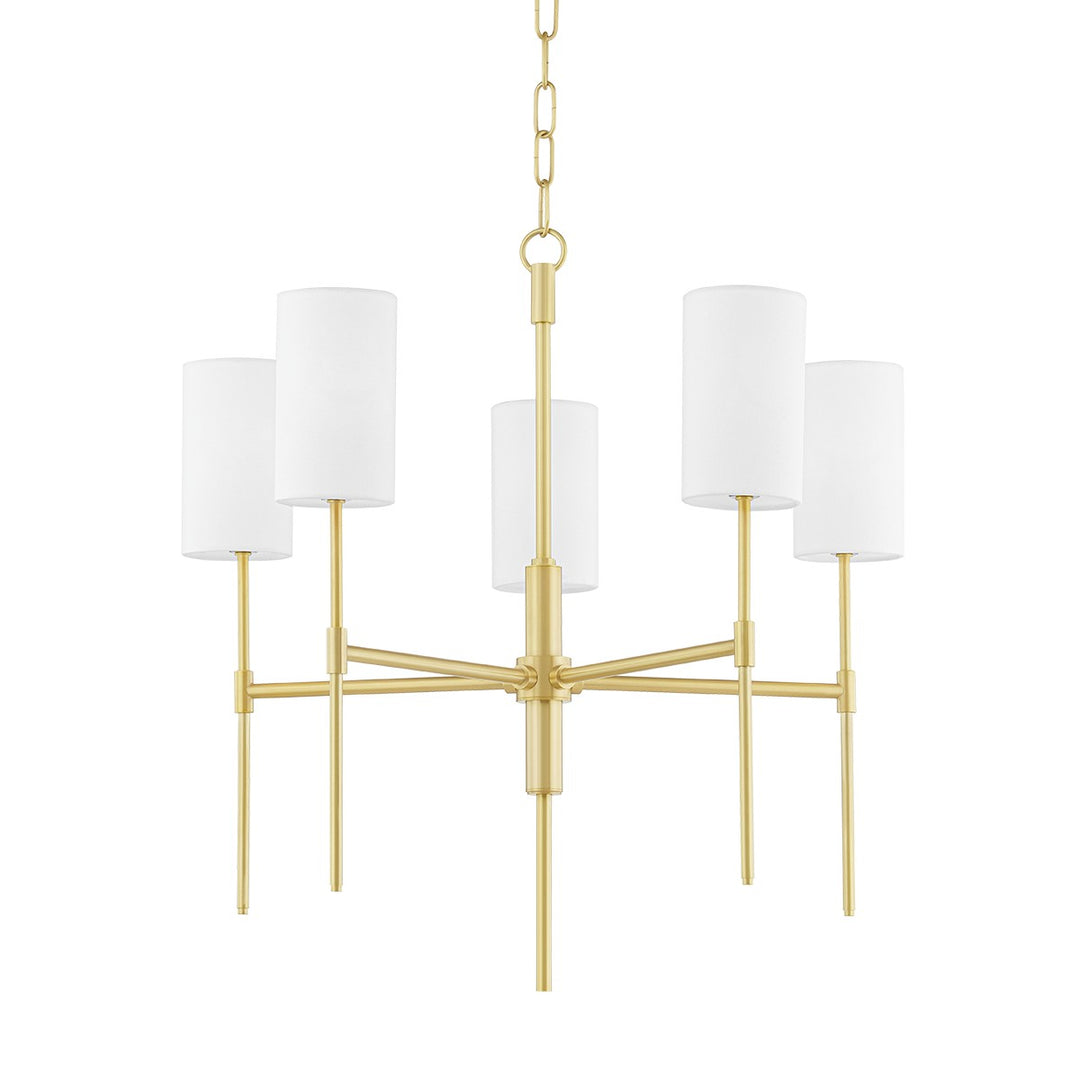 Olivia Five Light Chandelier in Aged Brass - available from The Lighting Shoppe, trusted by Canadian homeowners