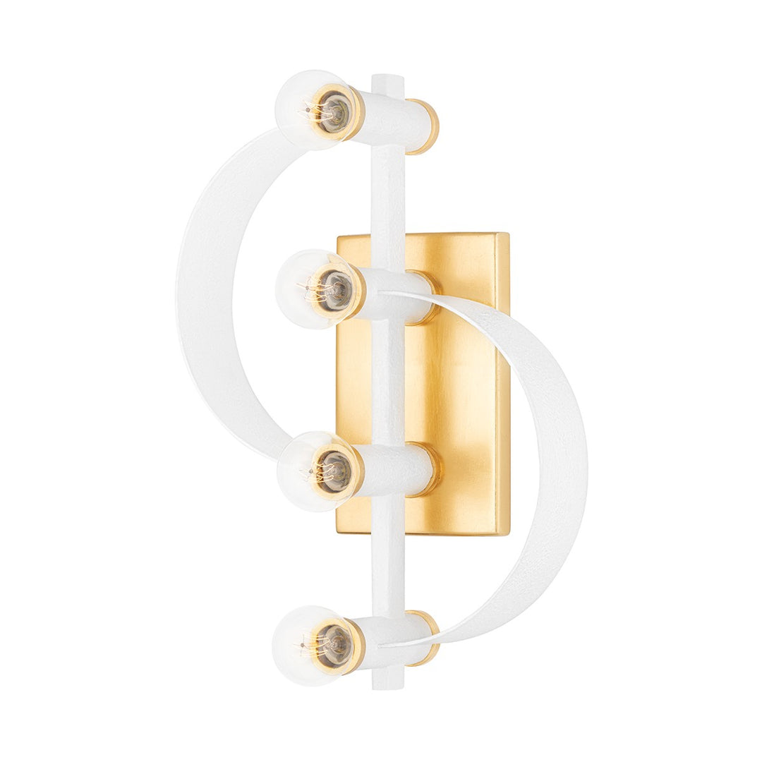 Maddie Four Light Wall Sconce in Gold Leaf/White - available from The Lighting Shoppe, trusted by Canadian homeowners