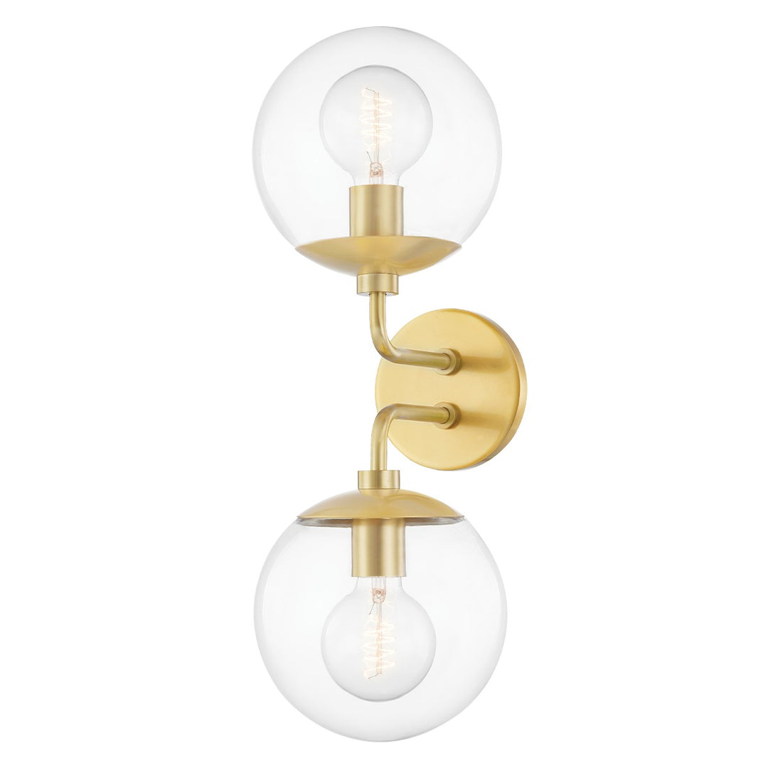 Meadow Two Light Wall Sconce in Aged Brass - available from The Lighting Shoppe, trusted by Canadian homeowners