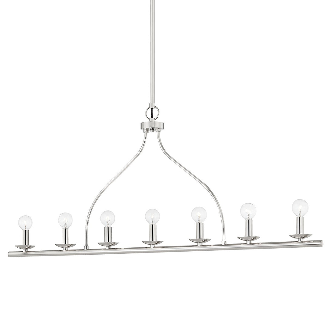 Kendra Seven Light Linear in Polished Nickel - available from The Lighting Shoppe, trusted by Canadian homeowners