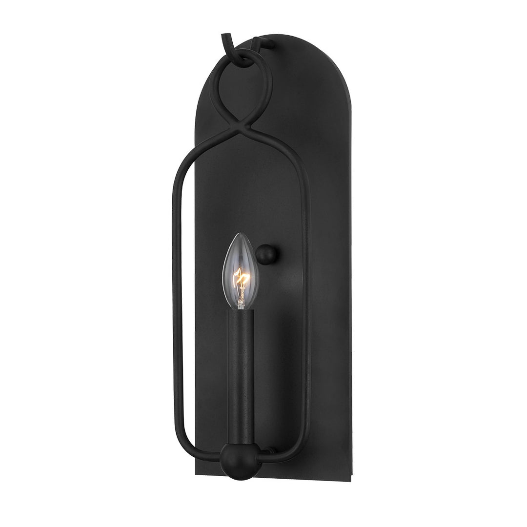 Mallory One Light Wall Sconce in Aged Iron - available from The Lighting Shoppe, trusted by Canadian homeowners