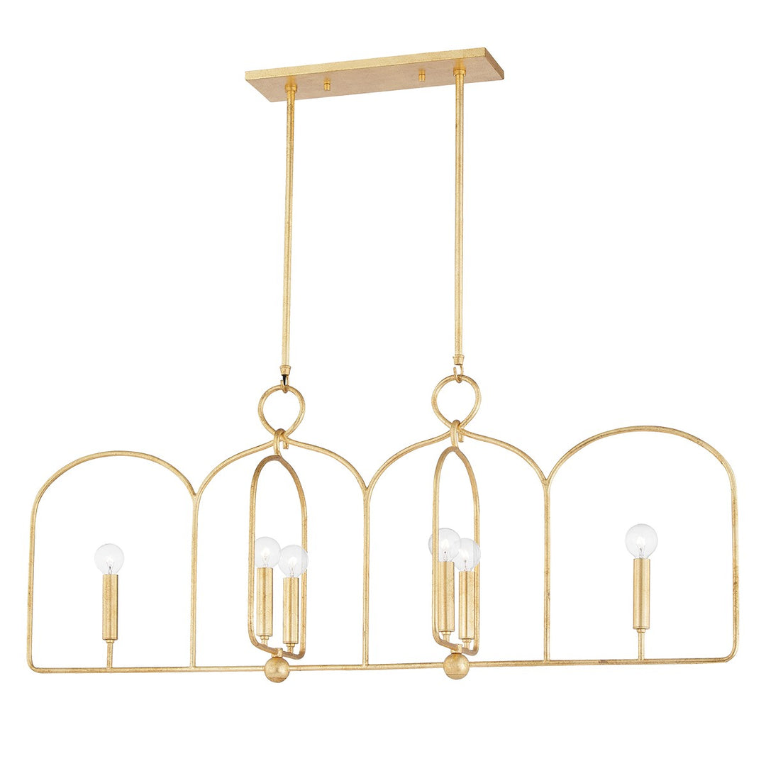 Mallory Six Light Linear in Gold Leaf - available from The Lighting Shoppe, trusted by Canadian homeowners