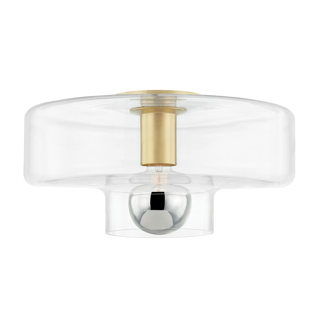 Iona One Light Flush Mount in Aged Brass - available from The Lighting Shoppe, trusted by Canadian homeowners
