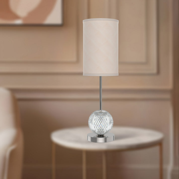 Alora Canada - TL321201PNWL - LED Lamp - Marni - Polished Nickel/White Linen