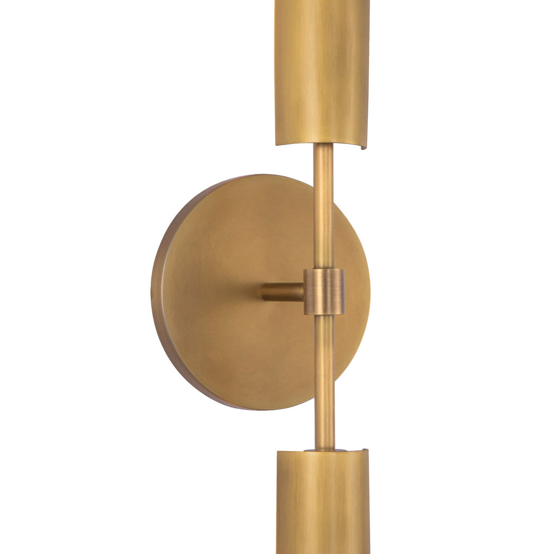 Alora Canada - WV316402VBMS - LED Bathroom Fixture - Astrid - Metal Shade/Vintage Brass
