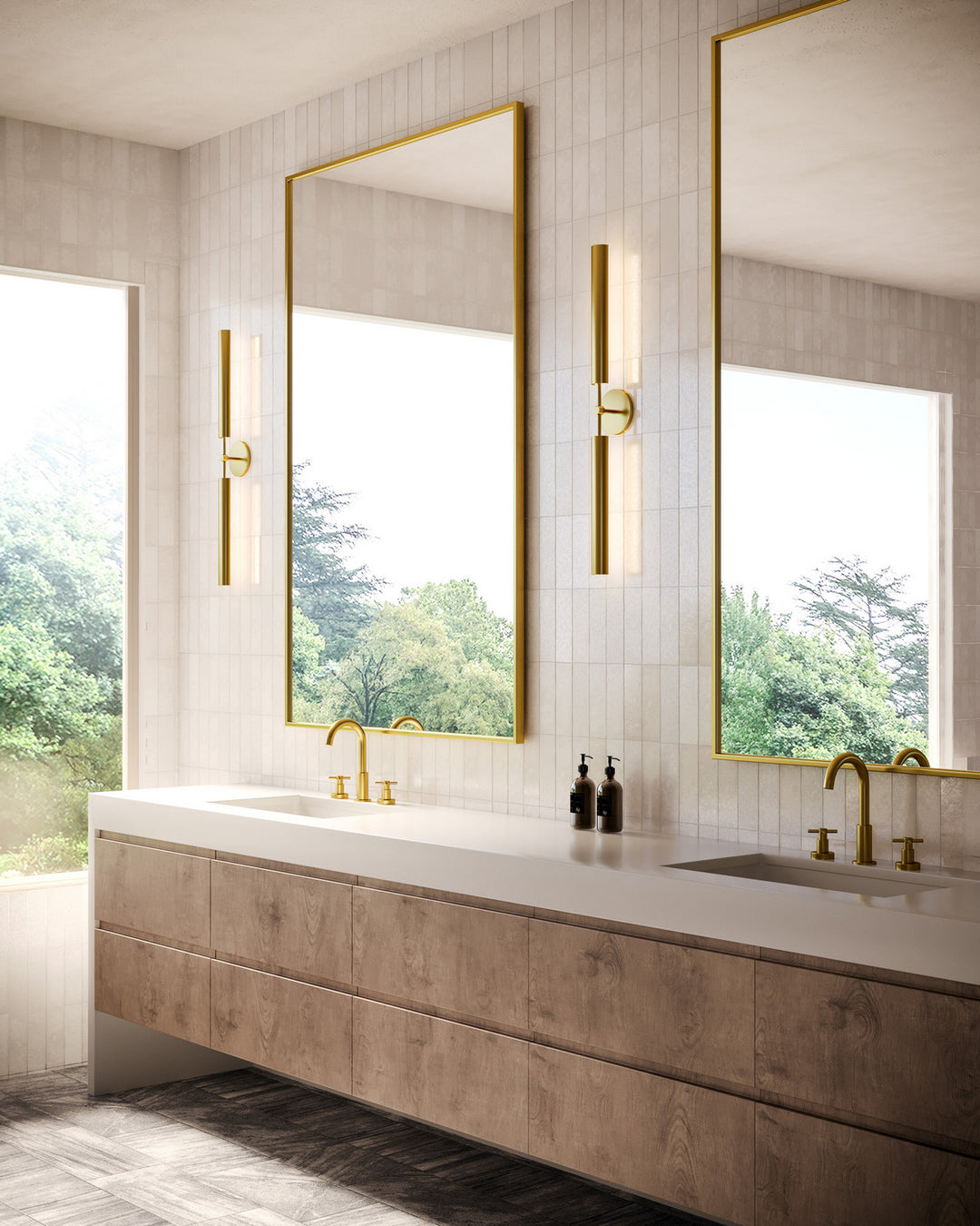 Alora Canada - WV316402VBMS - LED Bathroom Fixture - Astrid - Metal Shade/Vintage Brass