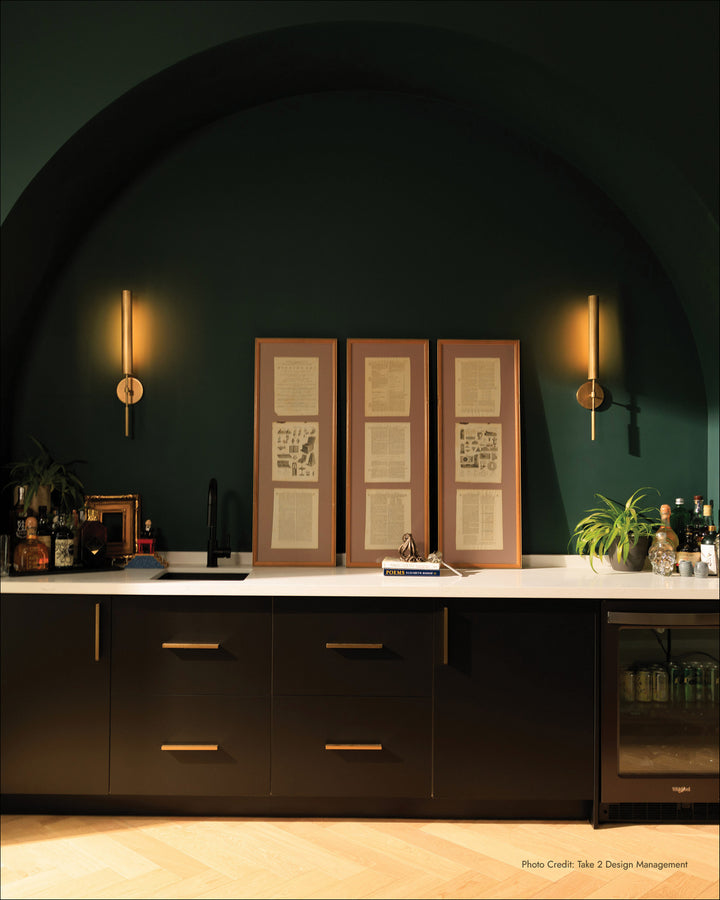 Alora Canada - WV316402VBMS - LED Bathroom Fixture - Astrid - Metal Shade/Vintage Brass