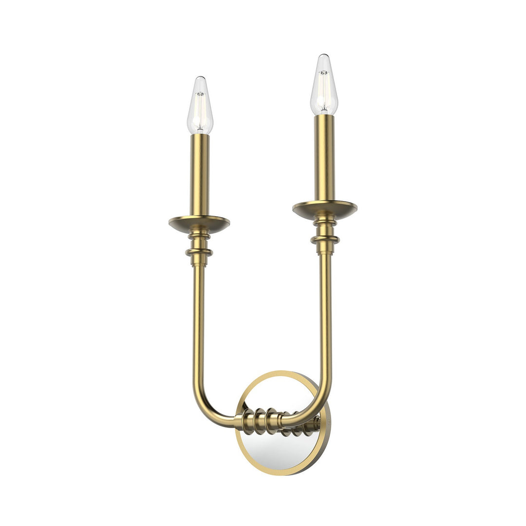 Peabody Two Light Bathroom Fixture in Vintage Brass Alora Canada