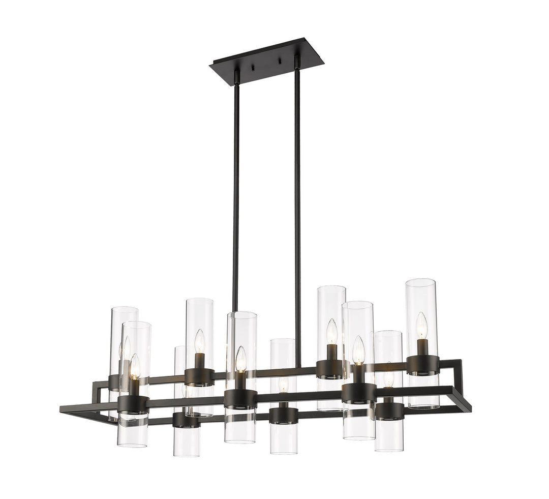 Datus Ten Light Linear Chandelier in Matte Black - available from The Lighting Shoppe, trusted by Canadian homeowners