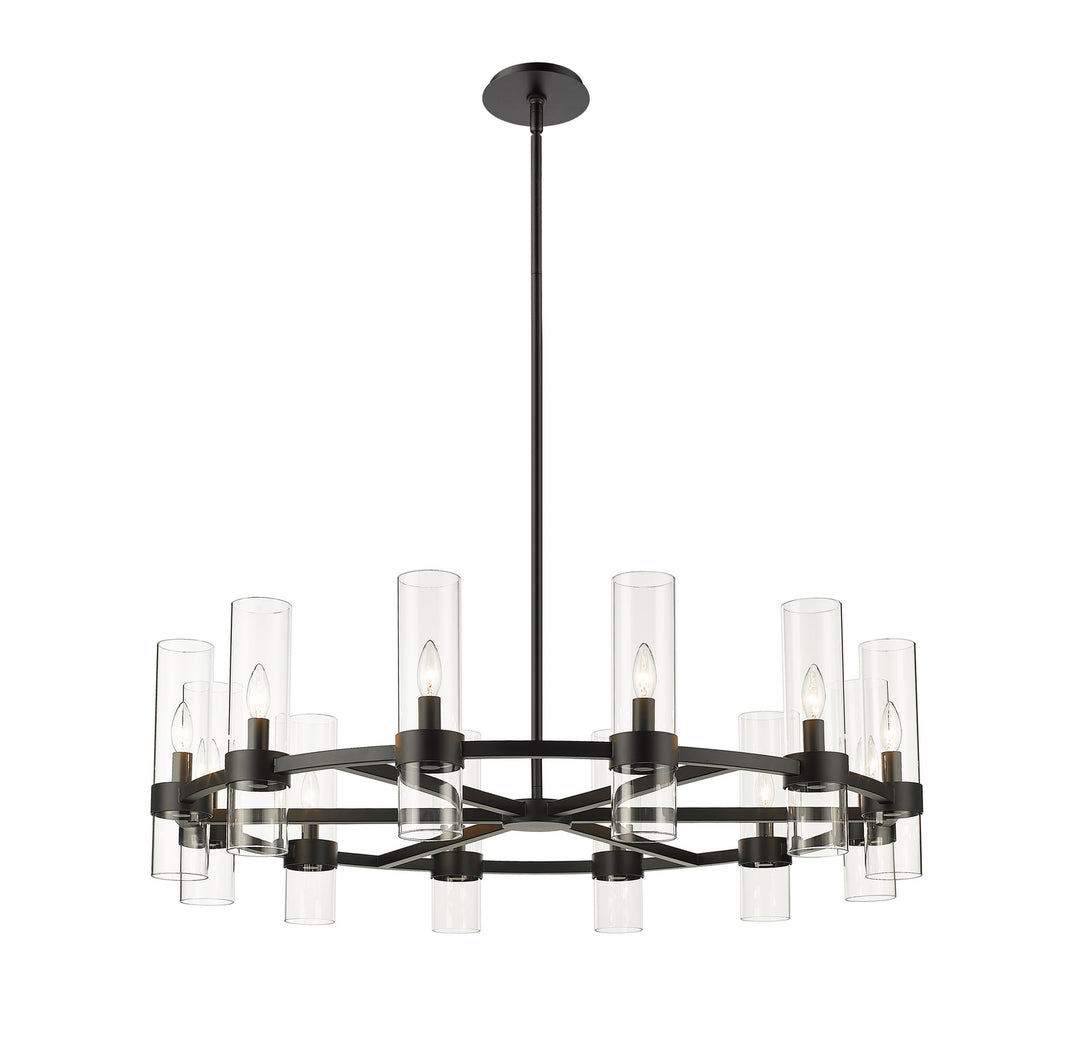 Datus 12 Light Chandelier in Matte Black - available from The Lighting Shoppe, trusted by Canadian homeowners
