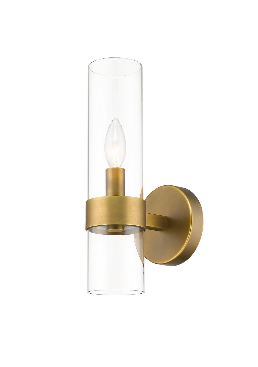 Datus One Light Wall Sconce in Rubbed Brass - available from The Lighting Shoppe, trusted by Canadian homeowners