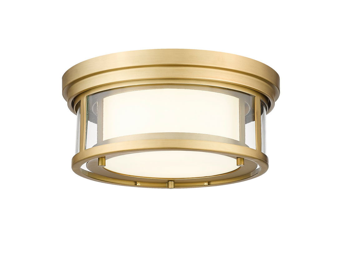 Willow Two Light Flush Mount in Olde Brass - available from The Lighting Shoppe, trusted by Canadian homeowners