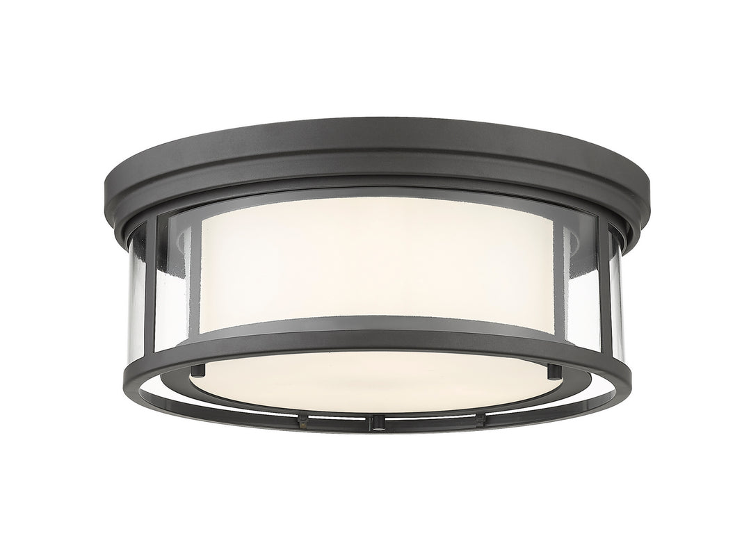 Willow Three Light Flush Mount in Bronze - available from The Lighting Shoppe, trusted by Canadian homeowners
