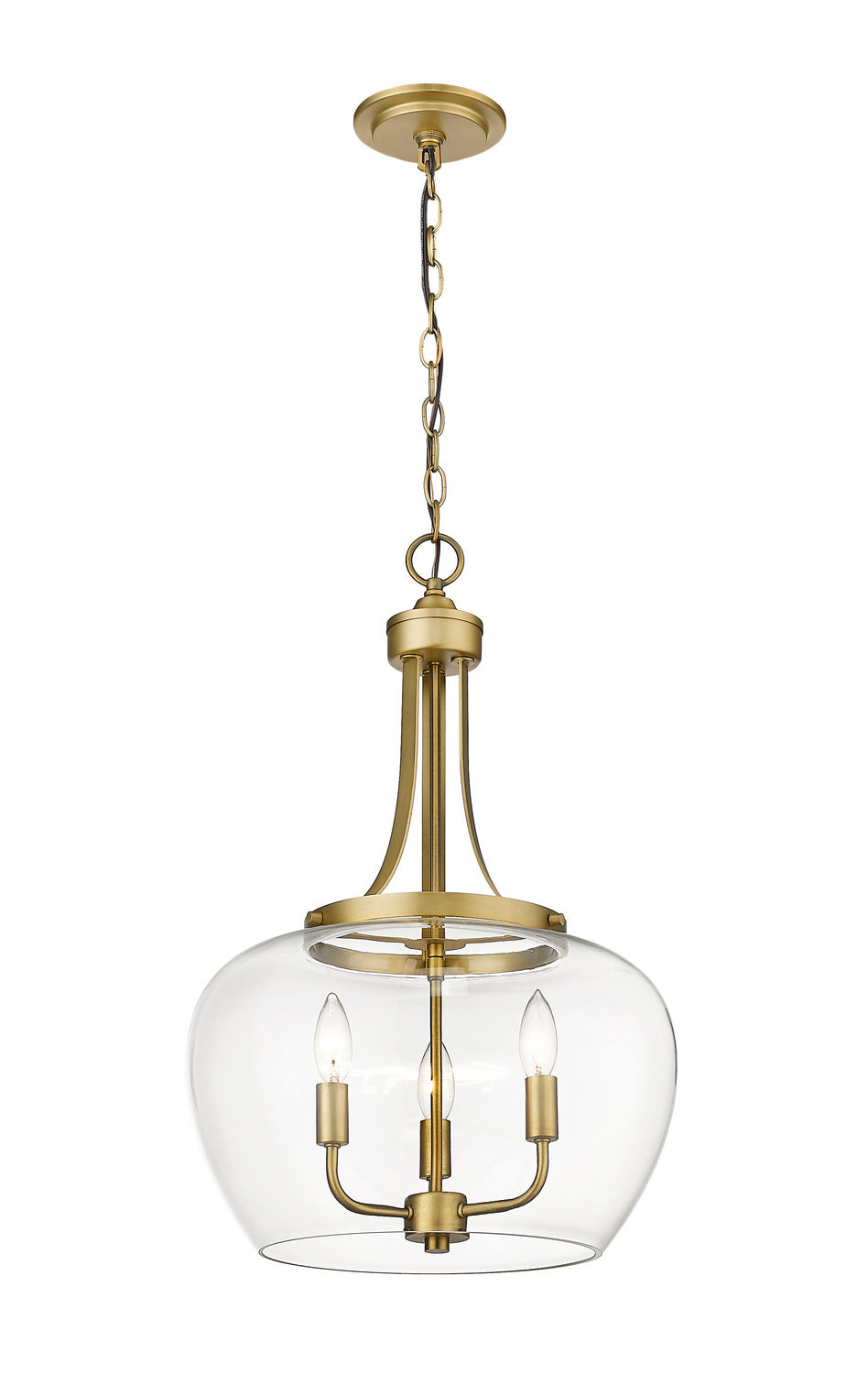 Joliet Three Light Pendant in Olde Brass - available from The Lighting Shoppe, trusted by Canadian homeowners