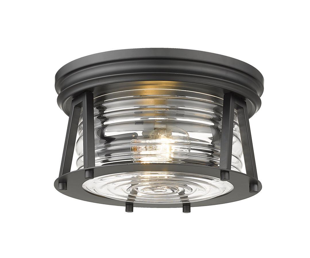 Cape Harbor Two Light Flush Mount in Matte Black - available from The Lighting Shoppe, trusted by Canadian homeowners