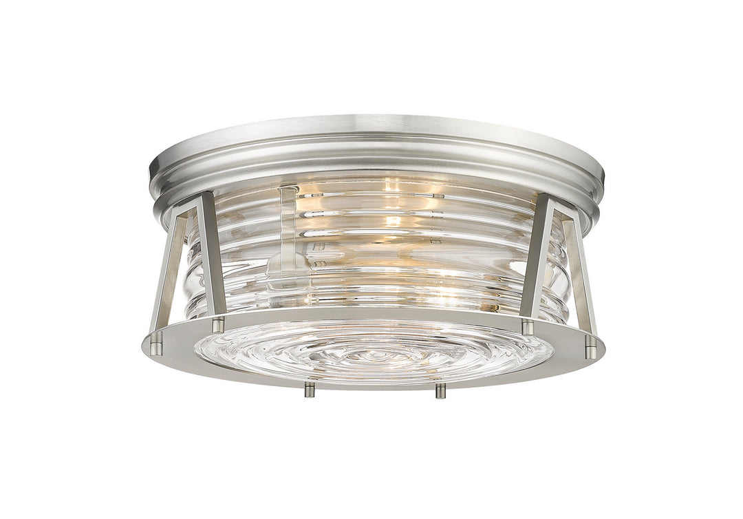 Cape Harbor Three Light Flush Mount in Brushed Nickel - available from The Lighting Shoppe, trusted by Canadian homeowners
