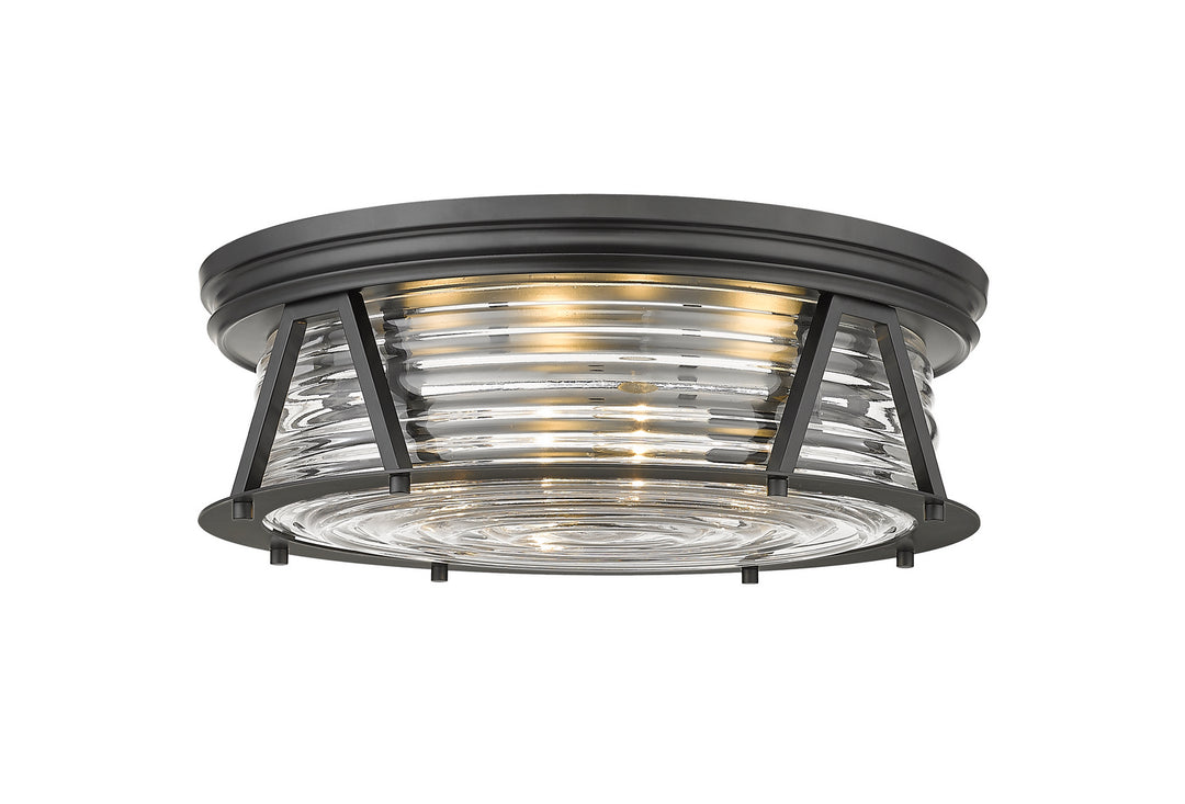 Cape Harbor Four Light Flush Mount in Matte Black - available from The Lighting Shoppe, trusted by Canadian homeowners
