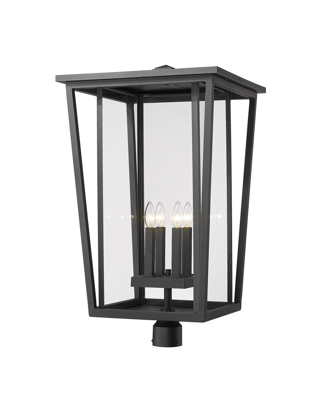 Seoul Four Light Outdoor Post Mount Fixture in Black - available from The Lighting Shoppe, trusted by Canadian homeowners