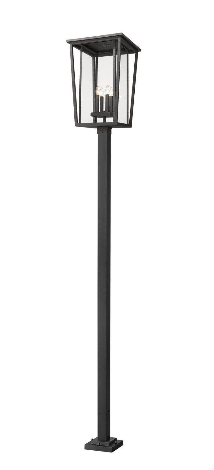 Seoul Four Light Outdoor Post Mounted Fixture in Black - available from The Lighting Shoppe, trusted by Canadian homeowners