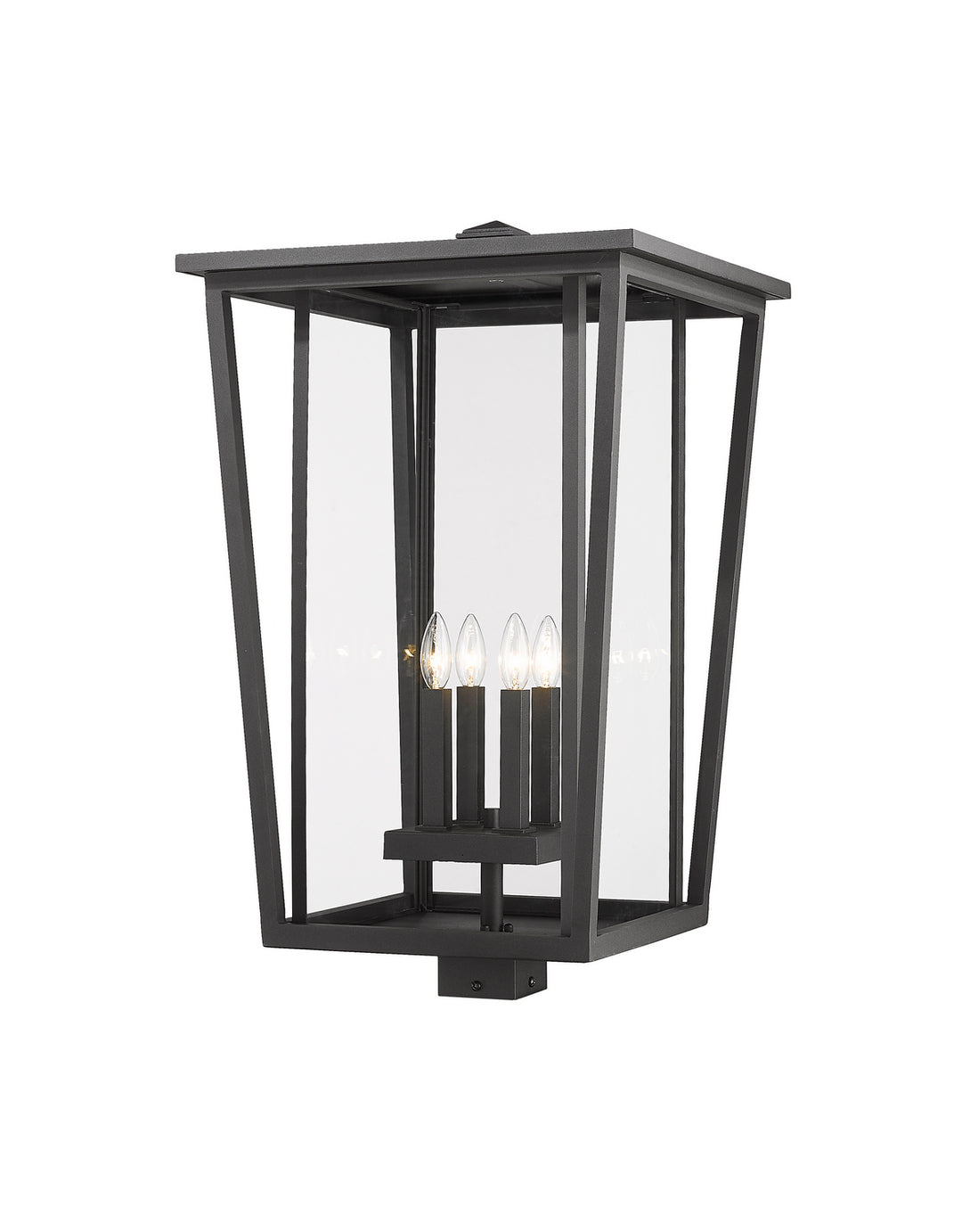 Seoul Four Light Outdoor Post Mount Fixture in Black - available from The Lighting Shoppe, trusted by Canadian homeowners