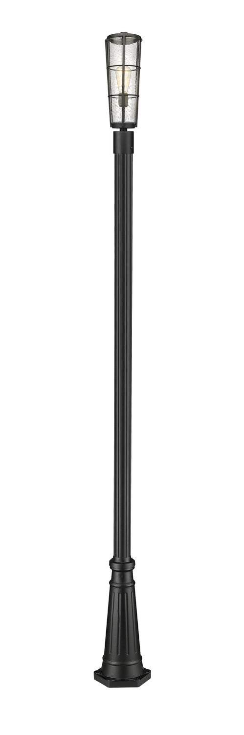 Helix One Light Outdoor Post Mounted Fixture in Black - available from The Lighting Shoppe, trusted by Canadian homeowners