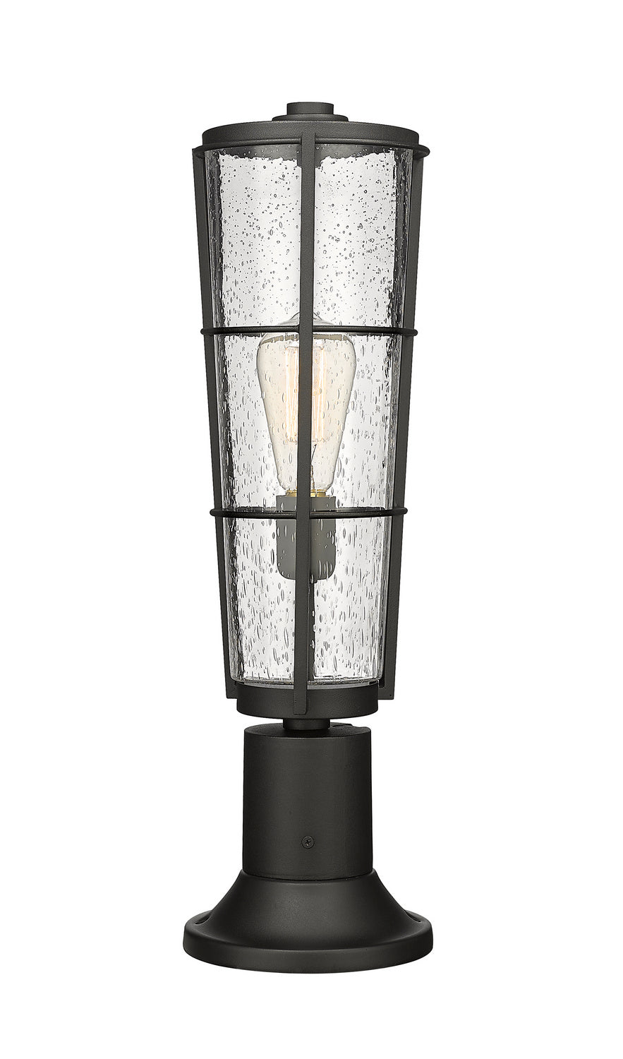 Helix One Light Outdoor Pier Mounted Fixture in Black - available from The Lighting Shoppe, trusted by Canadian homeowners