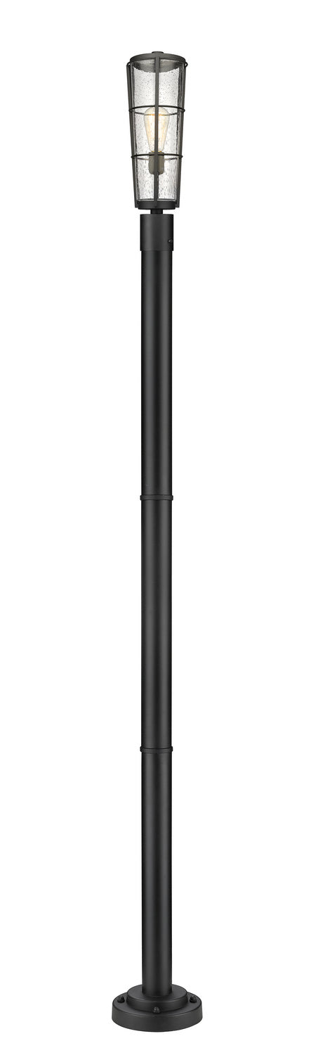 Helix One Light Outdoor Post Mounted Fixture in Black - available from The Lighting Shoppe, trusted by Canadian homeowners