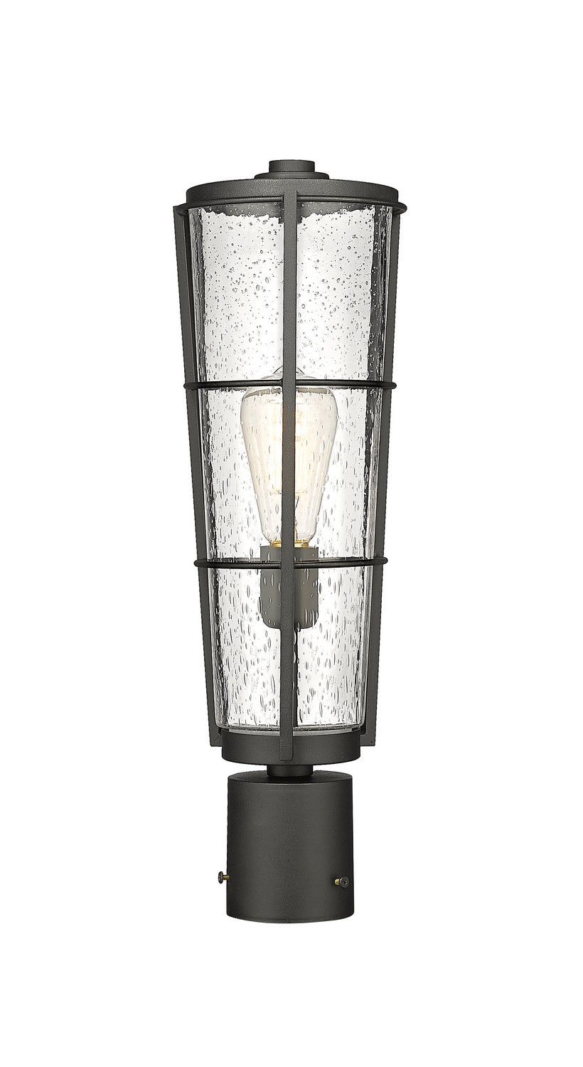 Helix One Light Outdoor Post Mount Fixture in Black - available from The Lighting Shoppe, trusted by Canadian homeowners