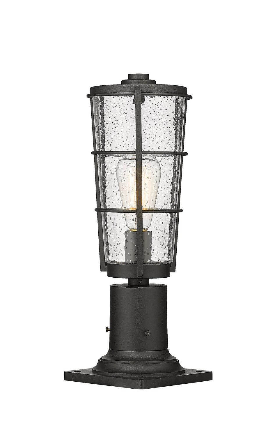 Helix One Light Outdoor Pier Mounted Fixture in Black - available from The Lighting Shoppe, trusted by Canadian homeowners