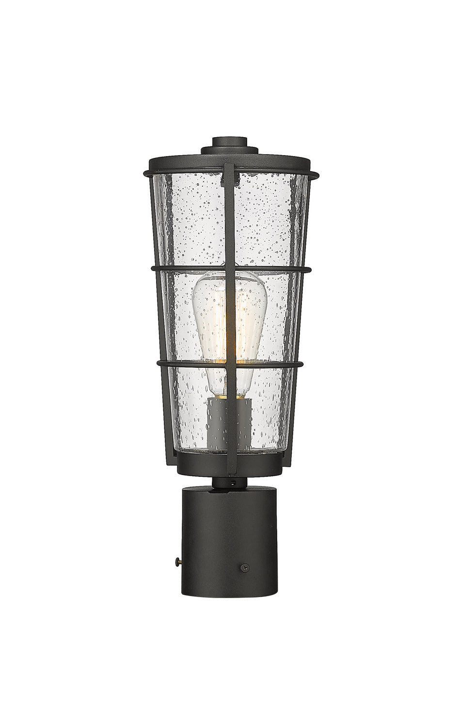 Helix One Light Outdoor Post Mount Fixture in Black - available from The Lighting Shoppe, trusted by Canadian homeowners