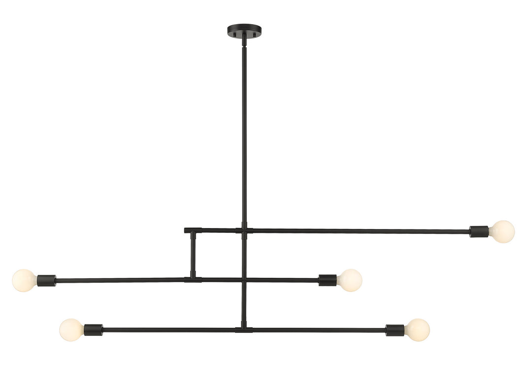 Modernist Five Light Chandelier in Matte Black - available from The Lighting Shoppe, trusted by Canadian homeowners