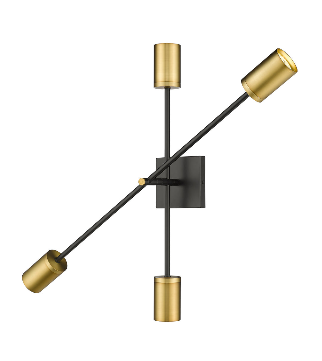 Calumet Four Light Wall Sconce in Matte Black + Olde Brass - available from The Lighting Shoppe, trusted by Canadian homeowners