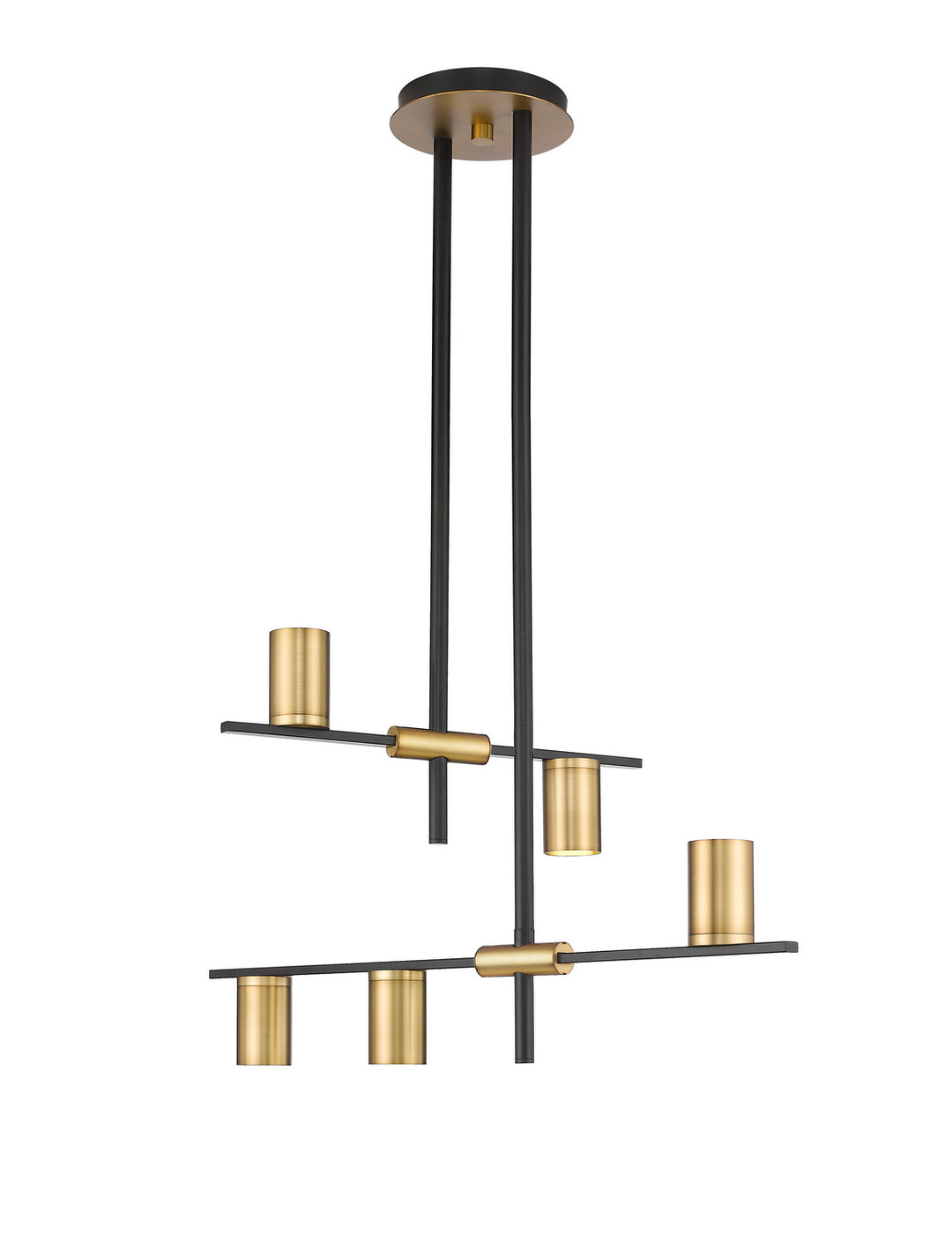 Calumet Five Light Chandelier in Matte Black + Olde Brass - available from The Lighting Shoppe, trusted by Canadian homeowners