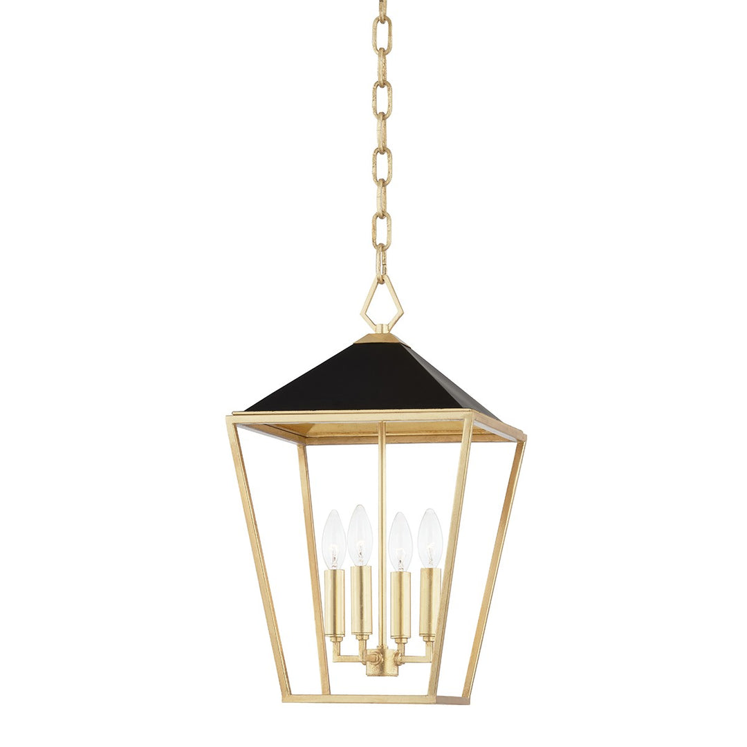 Hudson Valley Canada - 5713-GL/BK - Four Light Pendant - Paxton - Gold Leaf