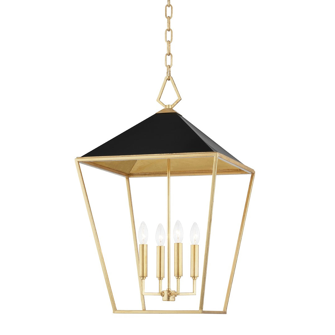 Hudson Valley Canada - 5718-GL/BK - Four Light Pendant - Paxton - Gold Leaf