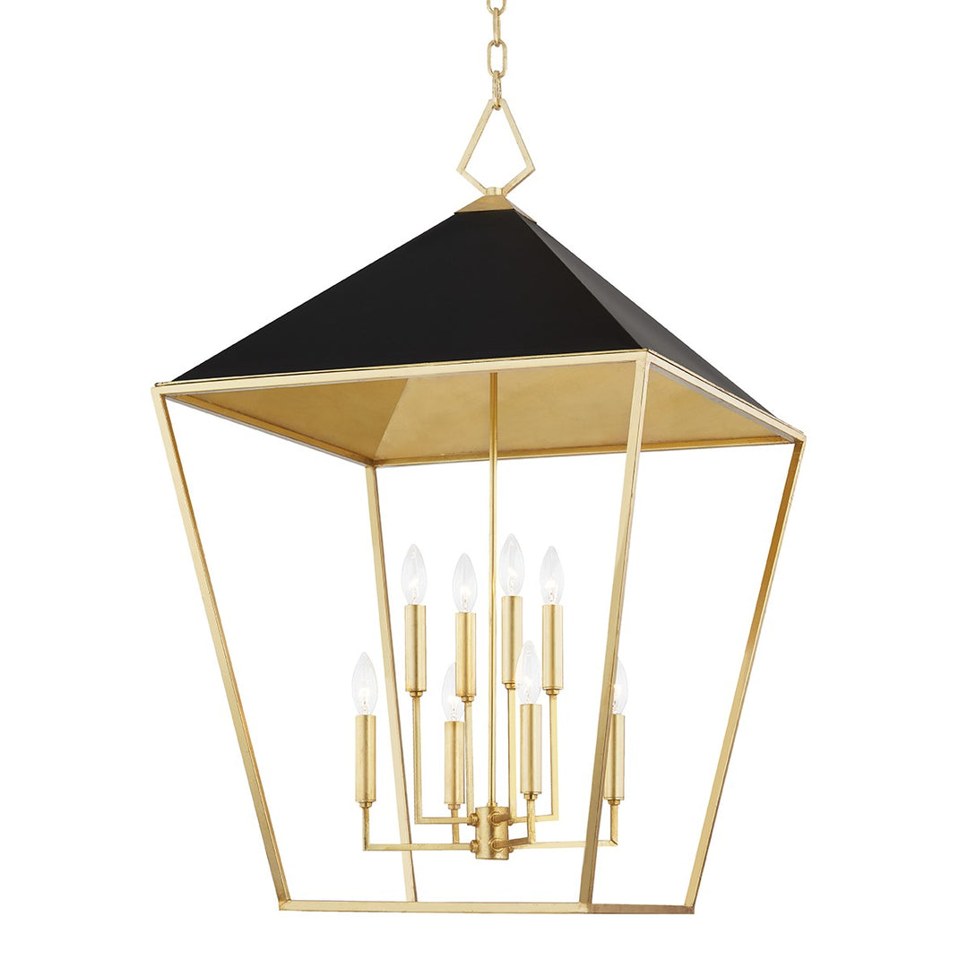 Hudson Valley Canada - 5724-GL/BK - Eight Light Pendant - Paxton - Gold Leaf