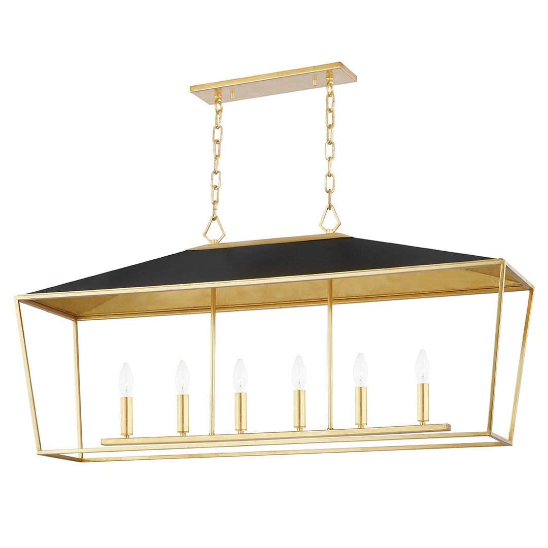 Hudson Valley Canada - 5748-GL/BK - Six Light Island Pendant - Paxton - Gold Leaf