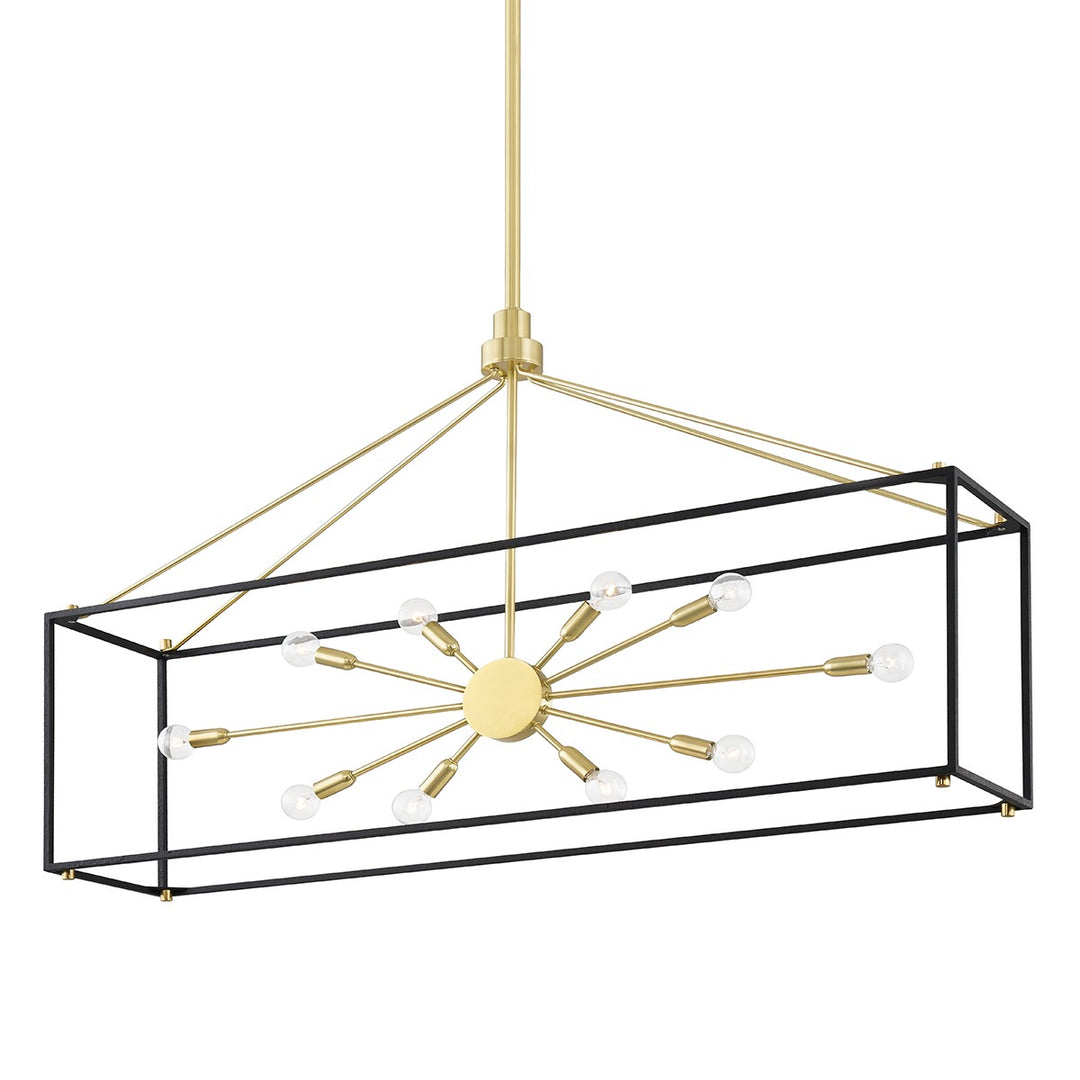 Hudson Valley Canada - 8948-AGB/BK - Ten Light Island Pendant - Glendale - Aged Brass