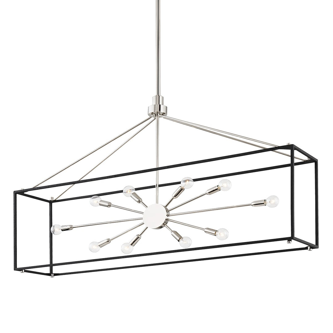 Hudson Valley Canada - 8948-PN/BK - Ten Light Island Pendant - Glendale - Polished Nickel