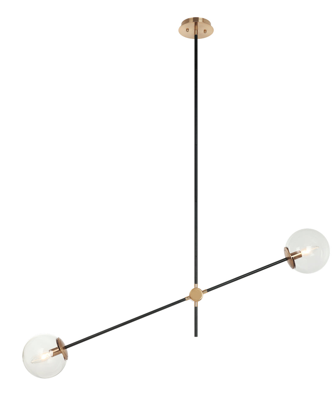 Cosmic Two Light Pendant in Aged Gold Brass - available from The Lighting Shoppe, trusted by Canadian homeowners