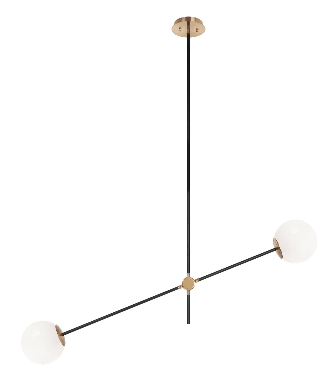 Cosmic Two Light Pendant in Aged Gold Brass - available from The Lighting Shoppe, trusted by Canadian homeowners