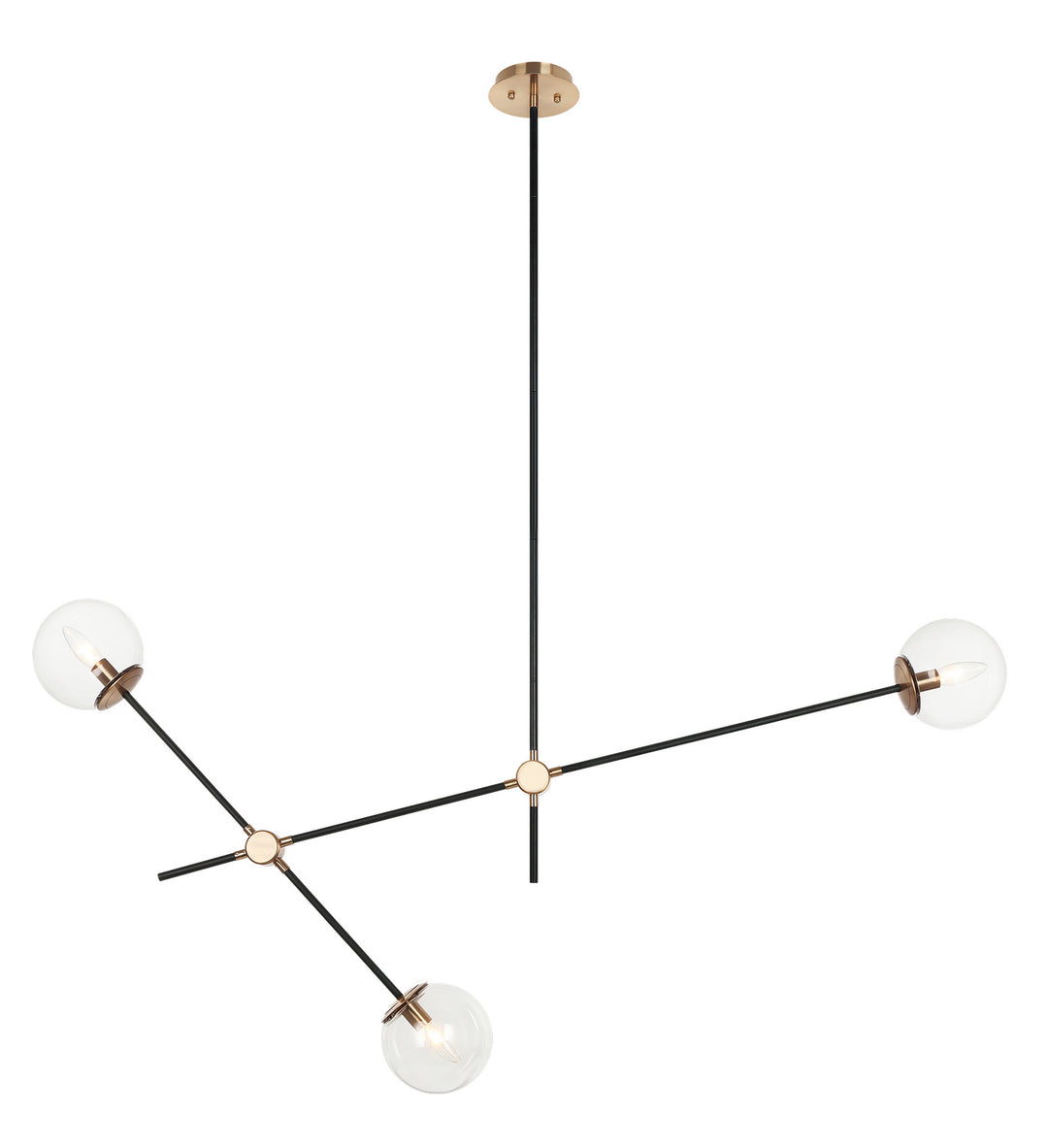 Cosmic Three Light Pendant in Aged Gold Brass - available from The Lighting Shoppe, trusted by Canadian homeowners