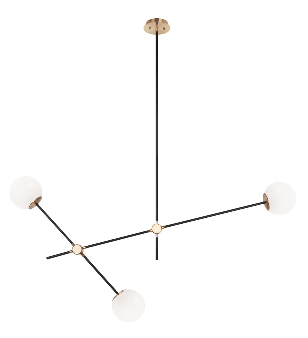Cosmic Three Light Pendant in Aged Gold Brass - available from The Lighting Shoppe, trusted by Canadian homeowners