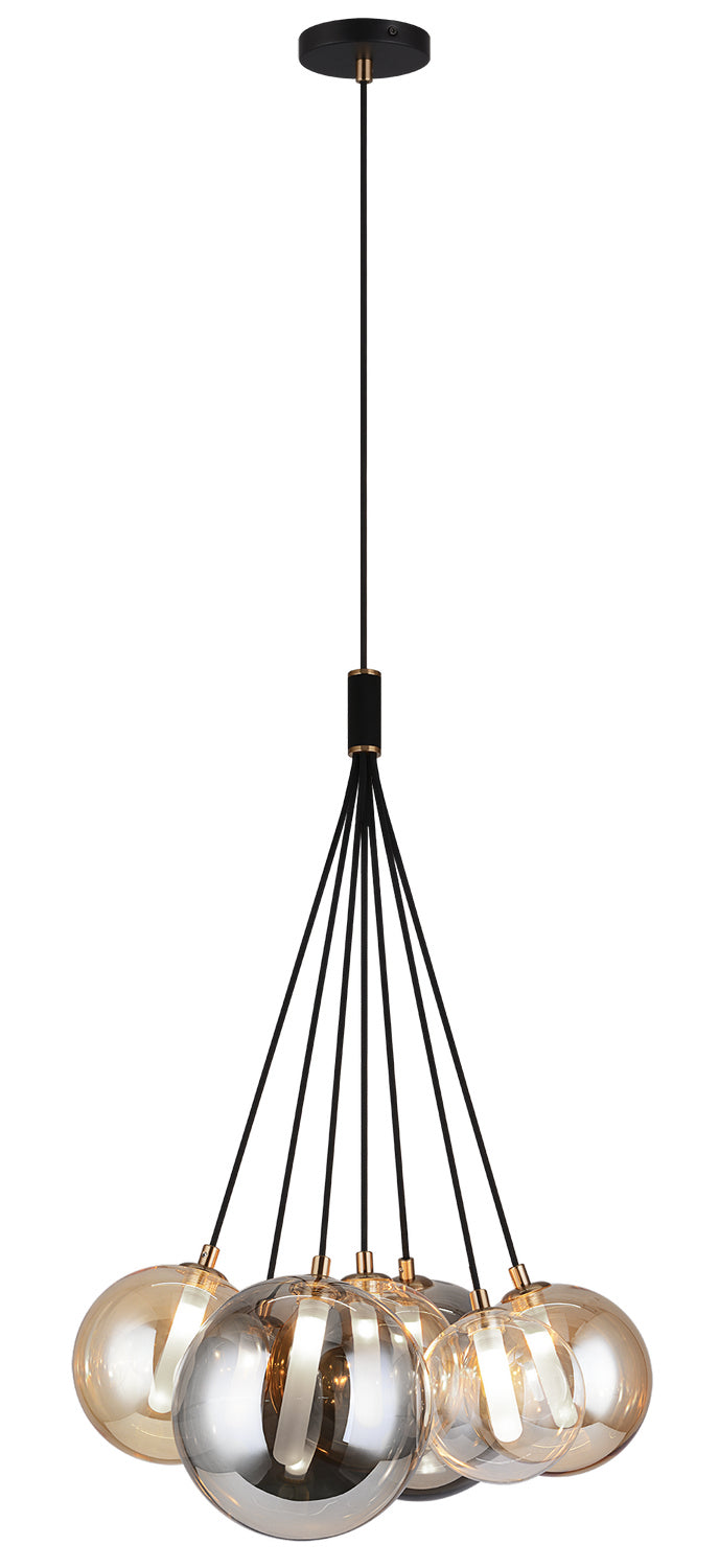 Magma Seven Light Chandelier in Black - available from The Lighting Shoppe, trusted by Canadian homeowners