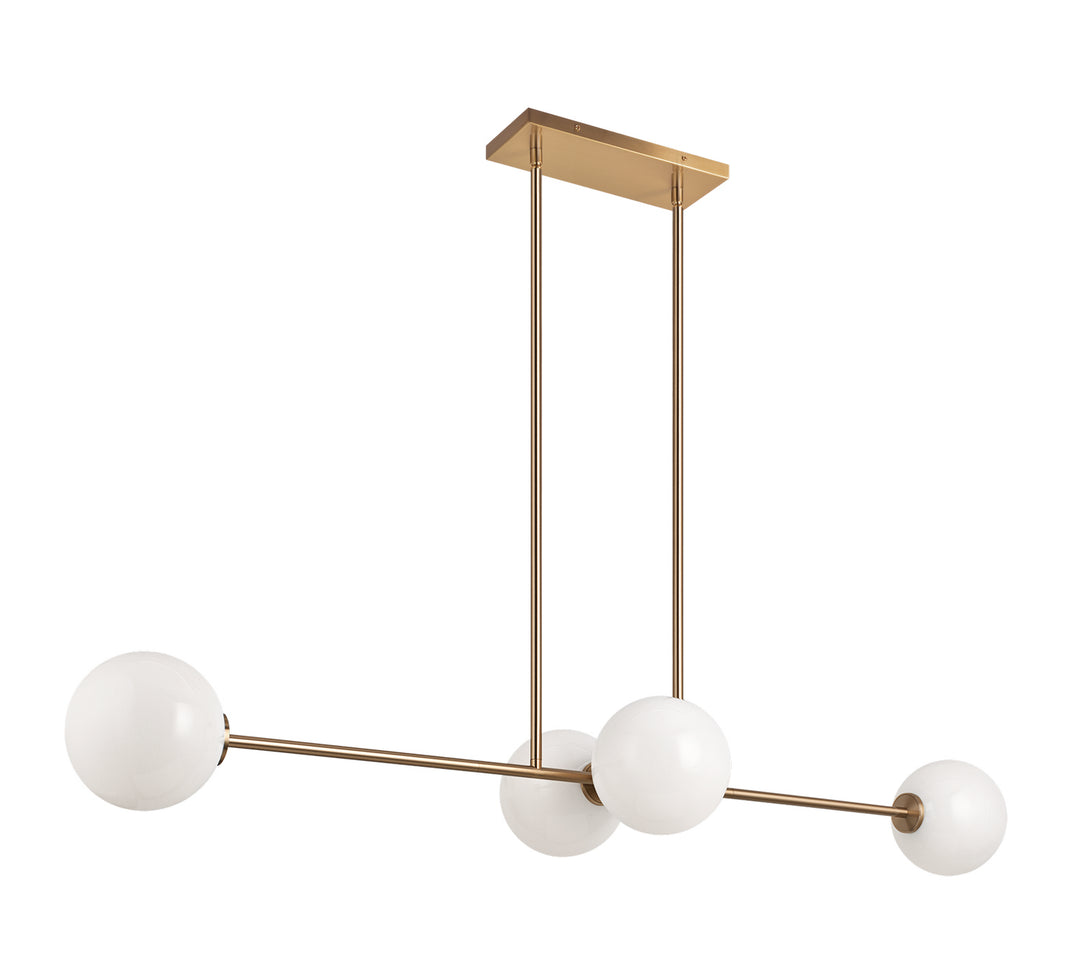 Novo Four Light Chandelier in Aged Gold Brass - available from The Lighting Shoppe, trusted by Canadian homeowners