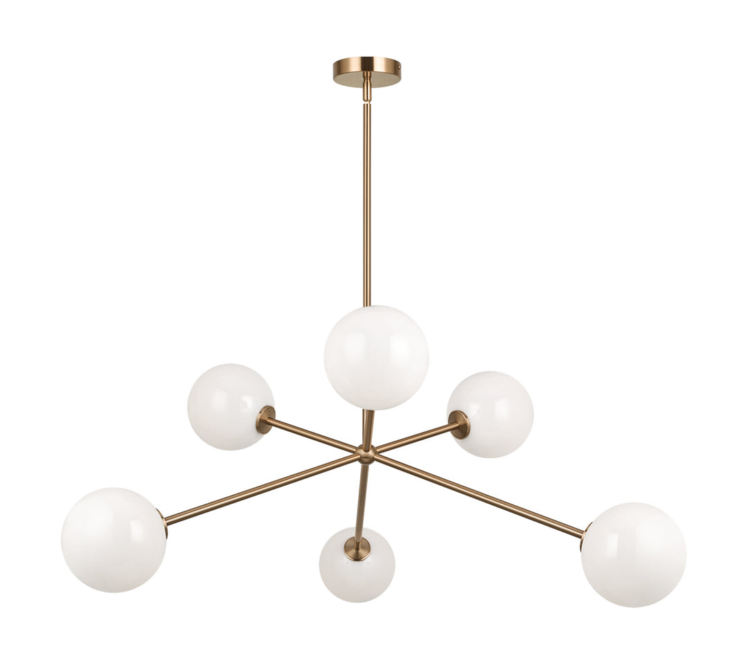 Novo Six Light Chandelier in Aged Gold Brass - available from The Lighting Shoppe, trusted by Canadian homeowners