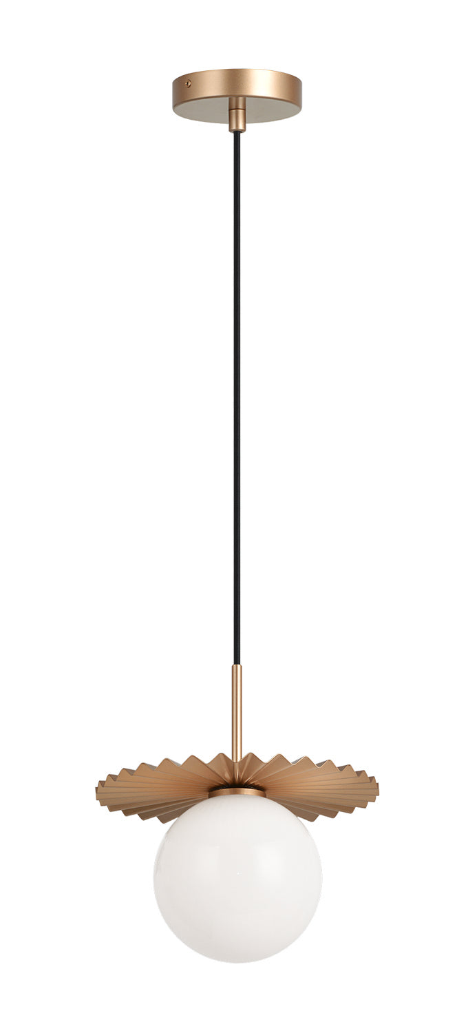 Modern Ruff One Light Pendant in Matte Gold - available from The Lighting Shoppe, trusted by Canadian homeowners